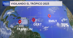 Se forman tres tormentas tropicales: una de ellas, Franklin, está en el Mar Caribe