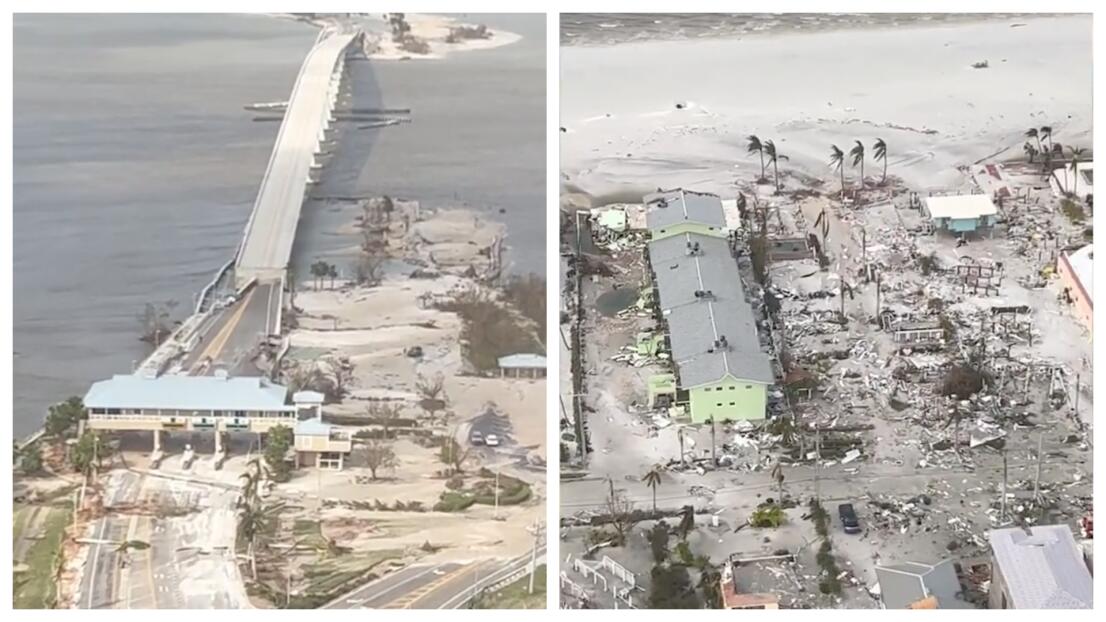Video desde el aire: Huracán Ian destruye casas, carreteras y edificios en Fort Myers