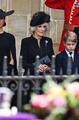 En la imagen: Meghan Markle, duquesa de Sussex, la reina consorte Camila, el príncipe Jorge y su madre, la princesa de Gales.