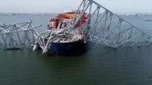 Imágenes aéreas del puente Francis Scott Key colapsado y del carguero Dali, que contiene materiales peligrosos